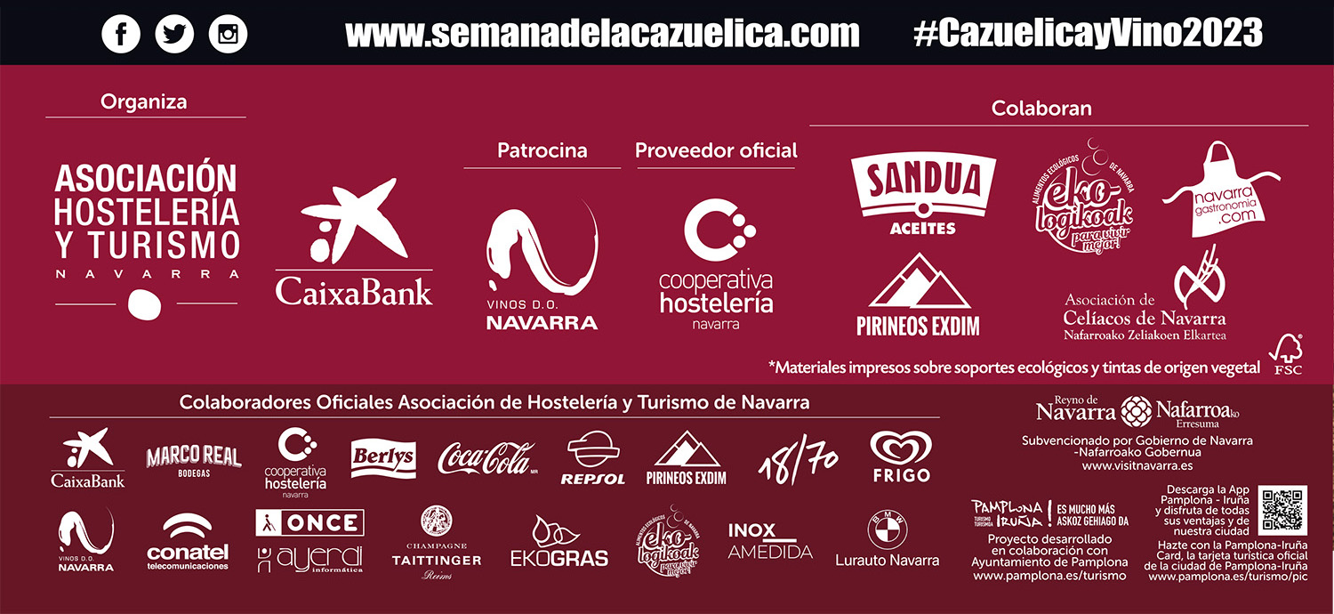 Logos de los colaboradores oficiales de la Asociación de Hostelería y Turismo de Navarra