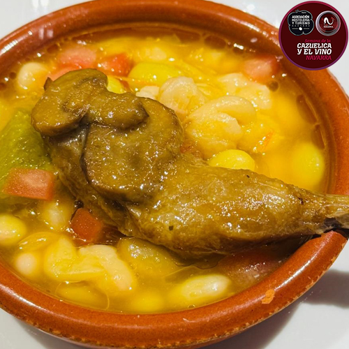 Cazuelica de pochas con codornices