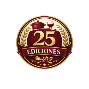 Logo 25 ediciones de la Semana de la Cazuelica ye l vino D.O. Navarra